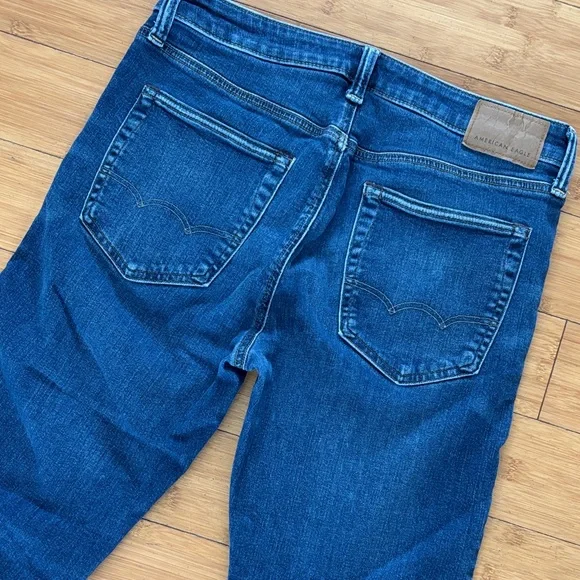 American Eagle Outfitters Men's Dark Blue Slim Straight Jeans 32x32 Airflex+ - Picture 7 of 7